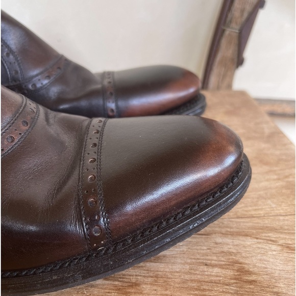 GUCCI Brogue Ankle Boots Brown Leather Intentional Rubbed Toes Sz 39 Italy Nice! - Picture 11 of 14